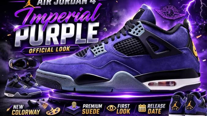 Nike-in Air Jordan 4 Retro thar 'Imperial Purple' tlangzarh