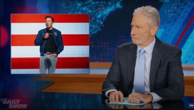 Jon Stewart-in a show-ah Musk a sel