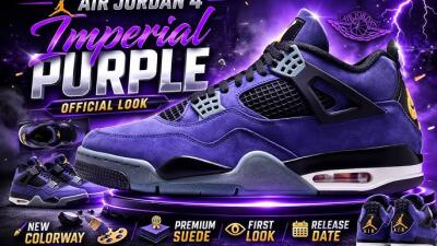 Nike-in Air Jordan 4 Retro thar 'Imperial Purple' tlangzarh