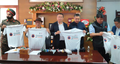 Aizawl Intl. Half Marathon t-shirt tlangzarh; Marathon hi khawvelin a hlut - K Sapdanga