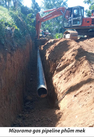 Mizoram chhungah gas pipeline km. 17-a thui phûm a ni tawh