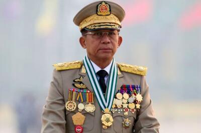 Myanmar president atan  Min Aung Hlaing thlang