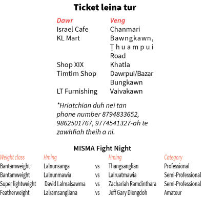 MISMA Fight Night-ah fight hmuhnawm